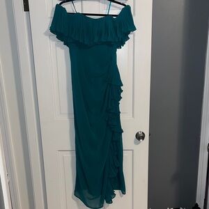 NWT Hutch Off-Shoulder Ruffled Column Maxi  Dress